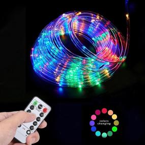 img 4 attached to 🔋 YoungPower Battery Operated Outdoor LED Rope Lights 120LED Strip Fairy Lights 40ft, 8 Modes, Remote Control for Camping Christmas Party