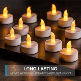 img 3 attached to 🕯️ Vont LED Tea Lights Candles [24 Pack] - Long Lasting, Realistic Flickering Tealights, Battery Operated Flameless Candles - Bright, Unscented, Batteries Included