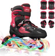 🌈 2021 new children's inline skates with light-up wheels and safety gear logo