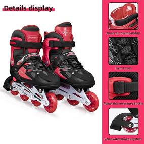 img 1 attached to 🌈 2021 New Children's Inline Skates with Light-Up Wheels and Safety Gear