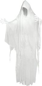 img 3 attached to Spooky Halloween Hanging White Ghost - SUPERJARE 66 Inch with Scary Sound & Lighting Effect