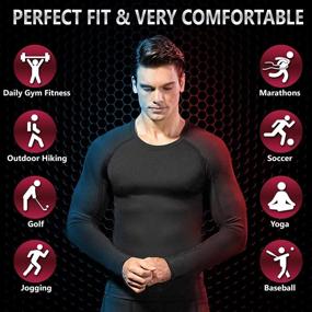 img 2 attached to ❄️ Warm Up this Winter with Self Pro Men's Thermal Compression Base Layer Top: Ultimate Cold Weather Athletic Gear