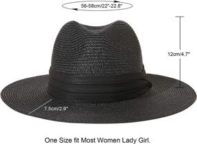 img 3 attached to 👒 Lanzom UPF50+ Women's Wide Brim Straw Roll-up Hat with Belt Buckle - Stylish Fedora for Beach and Sun Protection