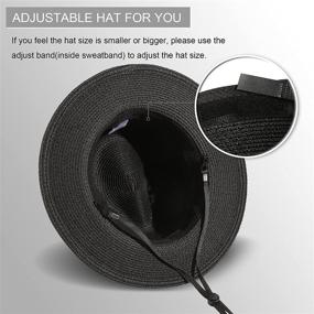 img 2 attached to 👒 Lanzom UPF50+ Women's Wide Brim Straw Roll-up Hat with Belt Buckle - Stylish Fedora for Beach and Sun Protection