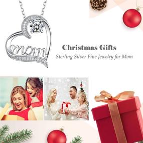 img 3 attached to 💖 Sparkling Christmas Love Heart Pendant: Perfect Mom Necklace Gift for Birthdays, Simulated Diamond Sterling Silver Jewelry for Women & Loving Wives