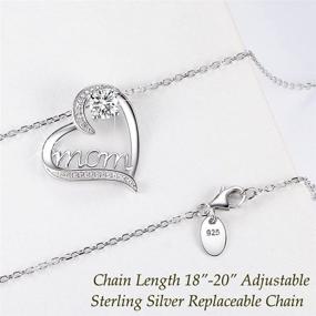 img 1 attached to 💖 Sparkling Christmas Love Heart Pendant: Perfect Mom Necklace Gift for Birthdays, Simulated Diamond Sterling Silver Jewelry for Women & Loving Wives