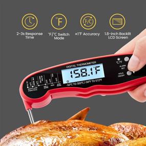 img 1 attached to 🌡️ Enhanced Digital Meat Thermometer with Preset Temp Alarm - Cooking Thermometer Magnet with Probe for Precise Cooking, Frying, Grilling, BBQ, Candy