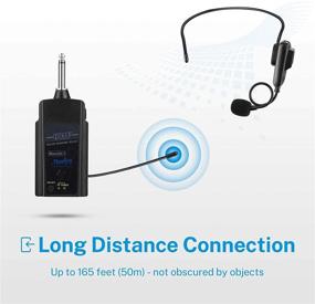 img 1 attached to 🎤 Moukey Wireless Microphone Headset: UHF System, 160ft Range, LED Display, 2-in-1 Headset & Handheld Mic for PA System, Voice Amplifier Speakers - Not Compatible with iPhone/AUX
