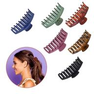 💁 thick hair styling made easy with 6 color large hair claw clips: 4-inch big hair banaclip clip set for strong hold and perfect hair clamp barrettes for girls and women logo