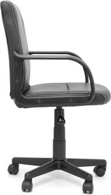 img 2 attached to 🪑 Black Faux Leather Computer Office Chair with Adjustable Seat and Armrest - Urban Shop