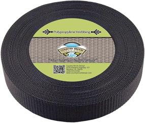 img 1 attached to 🎀 Premium 1.5 Inch Black Heavy Polypropylene Webbing by Country Brook Design - 25 Yards