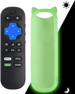 📺 bedycoon lc-rcrus-18 remote control | compatible with sharp roku tv lc-32lb591u lc-65lbu591u lc-50lbu591u lc-55lbu591u lc-43lbu591u | sling hulu starz shortcut app key | glow in the dark remote case logo