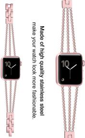 img 1 attached to 📿 Stylish Stainless Steel Bracelet for Apple Watch Series 5/4/6/SE - Fastgo Women and Girls Wristbands