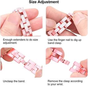 img 2 attached to 📿 Stylish Stainless Steel Bracelet for Apple Watch Series 5/4/6/SE - Fastgo Women and Girls Wristbands