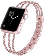 📿 stylish stainless steel bracelet for apple watch series 5/4/6/se - fastgo women and girls wristbands logo