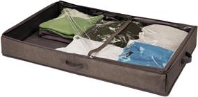 img 2 attached to 🛏️ Efficient mDesign Soft Fabric Under Bed Storage Organizer Bag - Easy-View Panel, Attached 2-Way Zippered Lid, Side Handles - Espresso Brown