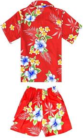 img 3 attached to 🌺 Hibiscus Boys' Clothing Sets: Hawaiian Shirt and Shorts Cabana Style