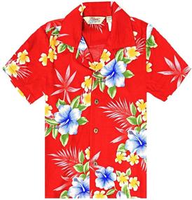 img 2 attached to 🌺 Hibiscus Boys' Clothing Sets: Hawaiian Shirt and Shorts Cabana Style