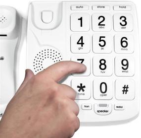 img 1 attached to 📞 Tyler TBBP-4-WH Senior Telephone - Large Button Landline Phone for Elderly with Loud Speaker, Speed Dial, Ringer Volume Control, Wall Mount - Easy to See & Press Numbers - Works during Power Outages