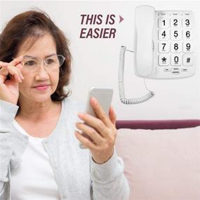 img 3 attached to 📞 Tyler TBBP-4-WH Senior Telephone - Large Button Landline Phone for Elderly with Loud Speaker, Speed Dial, Ringer Volume Control, Wall Mount - Easy to See & Press Numbers - Works during Power Outages