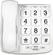 📞 tyler tbbp-4-wh senior telephone - large button landline phone for elderly with loud speaker, speed dial, ringer volume control, wall mount - easy to see & press numbers - works during power outages logo