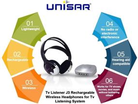 img 3 attached to 📺 Enhance Your TV Experience with Unisar TV Listener J3 Infrared Stereo System and Extra Headset