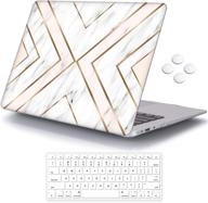 👉 icasso geometric marble macbook air 13 inch case (2010-2017 model) - hard shell plastic protective cover with keyboard skin - compatible with a1369/a1466 logo