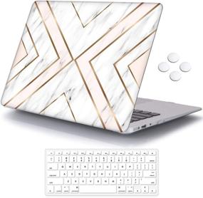 img 4 attached to 👉 iCasso Geometric Marble MacBook Air 13 Inch Case (2010-2017 Model) - Hard Shell Plastic Protective Cover with Keyboard Skin - Compatible with A1369/A1466