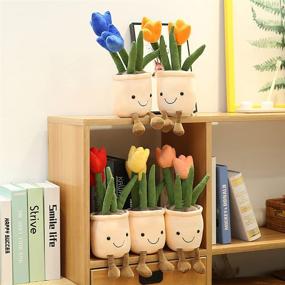 img 1 attached to Tulip Flower Succulent Plush Pillow Kids' Home Store