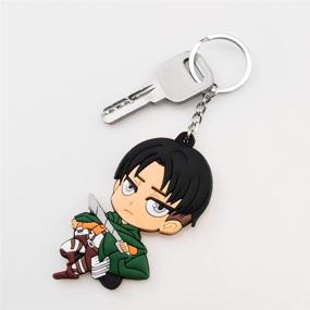 img 1 attached to Attack Keychain Anime Keychain Cosplay Silicone