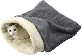 img 4 attached to The Ultimate Cat Bed Cave Sleeping Bag: Self-Warming Pad Sack for Cats and Small Dogs