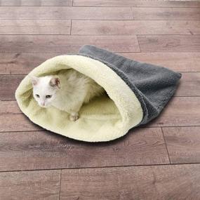 img 1 attached to The Ultimate Cat Bed Cave Sleeping Bag: Self-Warming Pad Sack for Cats and Small Dogs
