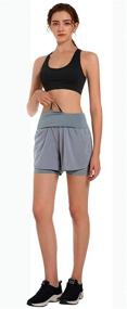 img 1 attached to 🏃 Ksmien Women's 2 in 1 Running Shorts - Lightweight Athletic Workout Gym Yoga Shorts with Phone Pockets for Enhanced Convenience