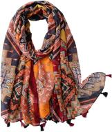 women's lightweight floral print scarf shawl – fashionable gift scarves for all seasons with sunscreen protection logo