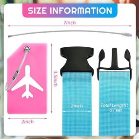 img 3 attached to 4 Pack Luggage Straps Set Adjustable Suitcase Belts Silicone Luggage Tags Travel Suitcase Tags With Name ID Card For Luggage Suitcase Travel Accessories (Blue