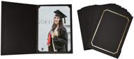📸 golden state art pack of 100 acid-free photo folders for 4x6 or 5x7 pictures - perfect for portraits, special events, graduations, weddings - black with gold lining logo