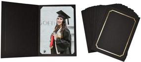 img 4 attached to 📸 Golden State Art Pack of 100 Acid-Free Photo Folders for 4x6 or 5x7 Pictures - Perfect for Portraits, Special Events, Graduations, Weddings - Black with Gold Lining