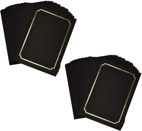 img 1 attached to 📸 Golden State Art Pack of 100 Acid-Free Photo Folders for 4x6 or 5x7 Pictures - Perfect for Portraits, Special Events, Graduations, Weddings - Black with Gold Lining