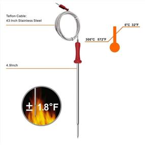 img 1 attached to 🌡️ Enhanced Wireless Remote Digital Meat Thermometer - Bluetooth Kitchen Thermometer with 4 Temperature Probes, Waterproof Design & 500FT Range for Grilling, Oven, Food & Smoker - 58 Model