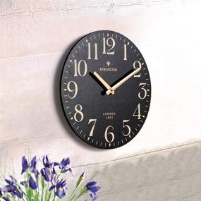 img 2 attached to Nikky Home 12 Inch Silent Non Ticking Farmhouse Wall Clock - Vintage Round Black Wooden Clock for Kitchen, Living Room, Bedroom, Office - Battery Operated Home Decor