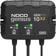 🔋 noco genius genpro10x2 зарядное устройство для морских судов - 2-банковое, 20-амперное (10 ампер на банк) интеллектуальное зарядное устройство для батареи, 12-вольтовый бортовой поддерживающий зарядник для батареи, десульфатор и температурная компенсация логотип
