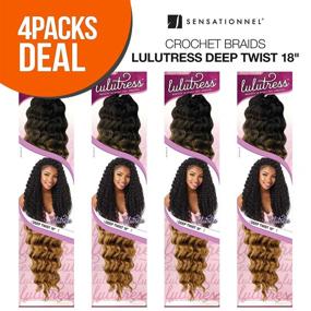 img 2 attached to 🔥 Специальное предложение: Сенсационные синтетические волосы Lulutress Deep Twist 18-дюймовые афрокосы (упаковка из 4 шт., T1B / BG)