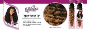 img 1 attached to 🔥 Специальное предложение: Сенсационные синтетические волосы Lulutress Deep Twist 18-дюймовые афрокосы (упаковка из 4 шт., T1B / BG)