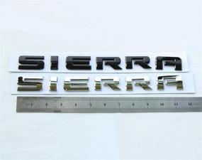 img 1 attached to 🚛 Set of 3x Glossy OEM Chrome Sierra Nameplates, Letter Emblems, Badges for Sierra 2500HD 3500HD