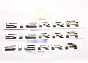 img 4 attached to 🚛 Set of 3x Glossy OEM Chrome Sierra Nameplates, Letter Emblems, Badges for Sierra 2500HD 3500HD