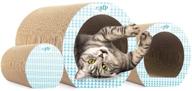 3 in 1 cat cave scratcher cardboard - durable cat lounger, indoor cat tunnel scratching post logo