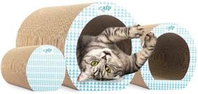 img 4 attached to 3 in 1 Cat Cave Scratcher Cardboard - Durable Cat Lounger, Indoor Cat Tunnel Scratching Post