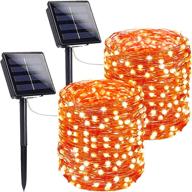 🎃 светодиодные гирлянды sanjicha orange super-long solar halloween lights: осветите вашу вечеринку, сад, патио или дерево с помощью 200 светодиодных солнечных гирлянд, включая 8 режимов освещения. логотип