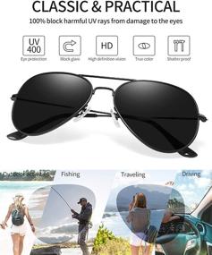 img 3 attached to 😎 Joopin Premium Aviator Sunglasses for Men and Women, Classic Military Style Sun Glasses with Metal Frame, Polarized and UV400 Protection