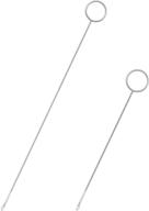 stainless steel sewing loop turner hook with latch - loop turner tool in 2 sizes for fabric tube straps, belts, strips - diy face cover accessories, long and short logo